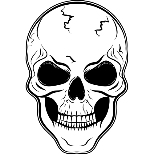 Autocollant Tête De Mort Sadique