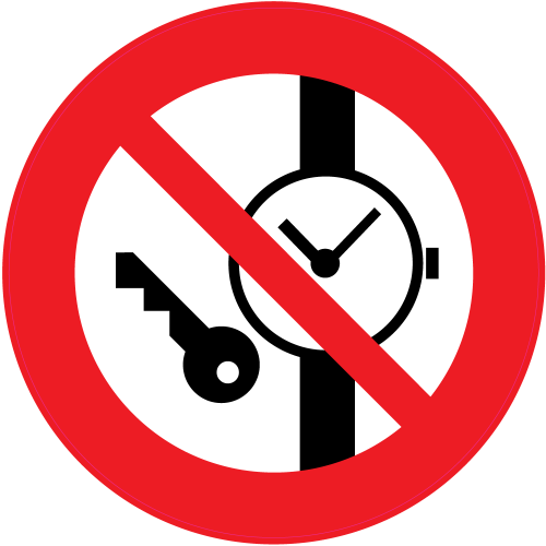 Autocollant Panneau Interdiction De Porter Une Montre Ou Articles Métalliques