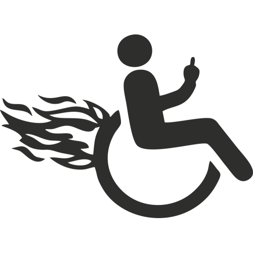 Sticker Handicapé Flammes