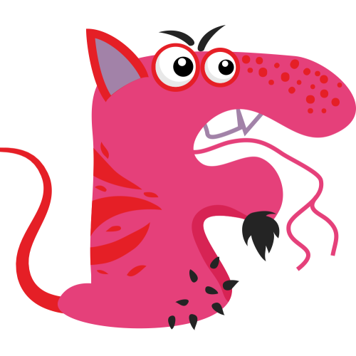 Autocollant Alphabet Enfant Monstre F