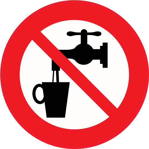 Autocollant Panneau Interdiction De Boire Eau Non Potable