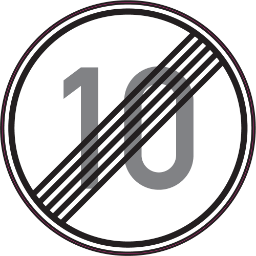 Autocollant Panneau Indication Fin Limitation Vitesse 10km/h