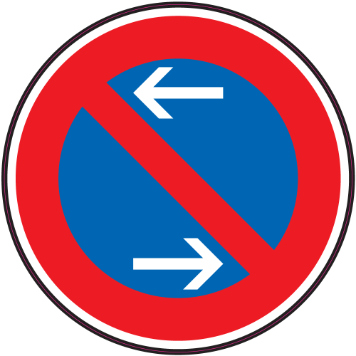 Autocollant Panneau Interdiction De Stationner à Droite Et à Gauche