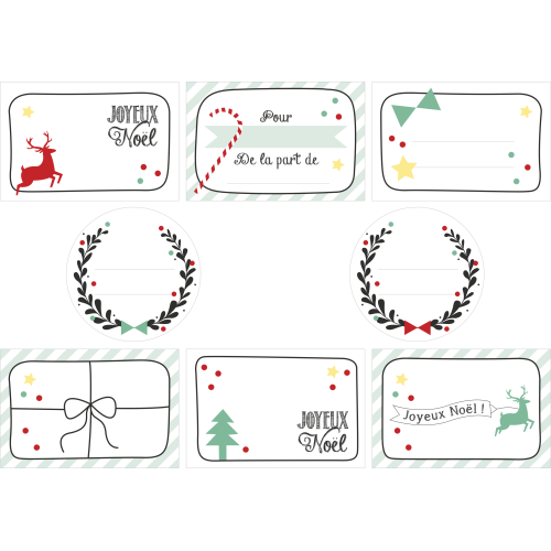 Sticker Grille Etiquettes Noël 2