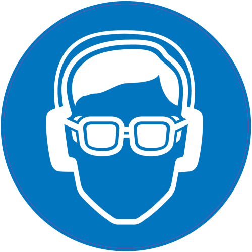 Autocollant Panneau Obligation Porter Lunettes Et Anti-bruit De Sécurité