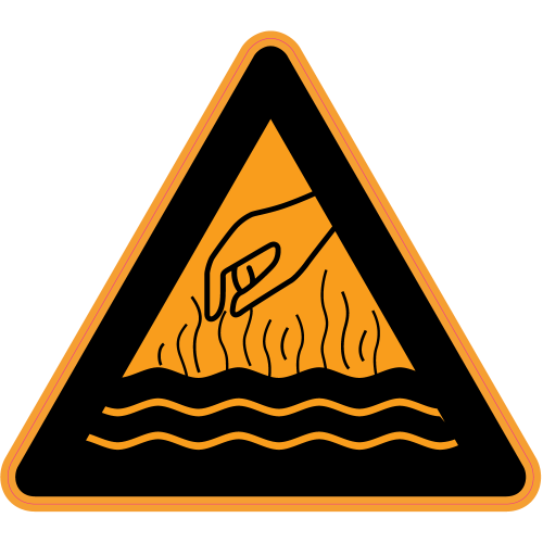 Autocollant Panneau Danger Surface Très Chaude