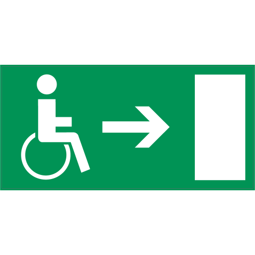 Autocollant Panneau Indication Sortie Pour Handicapés Gauche