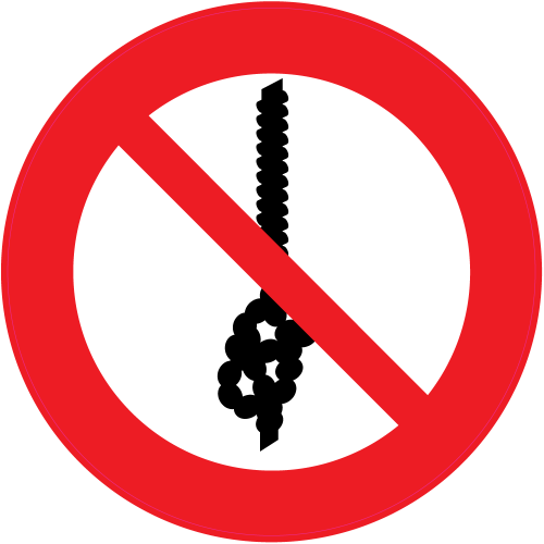 Autocollant Panneau Interdiction De Faire Un Noeud Avec La Corde