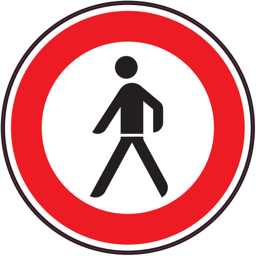 Autocollant Panneau Interdiction Aux Piétons