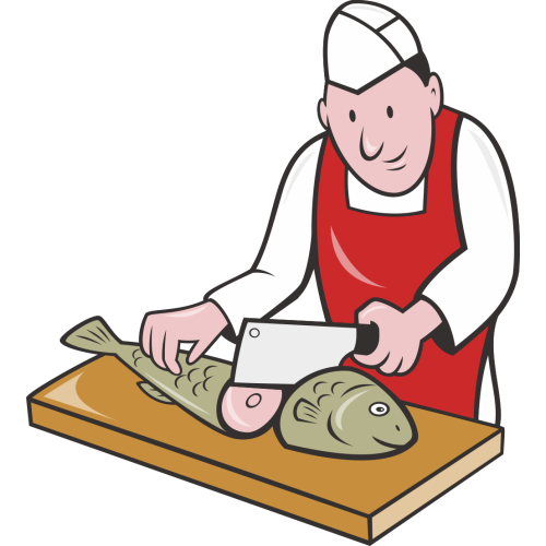 Autocollant Métier Commerçant Poissonnier 1