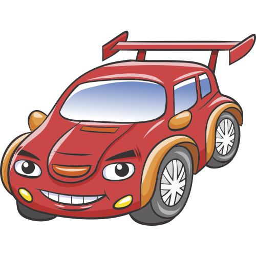 Autocollant Voiture Enfant Course Rouge