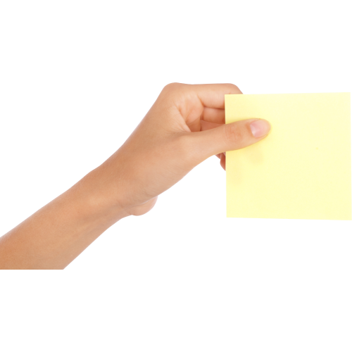 Autocollant Personne Main Post It