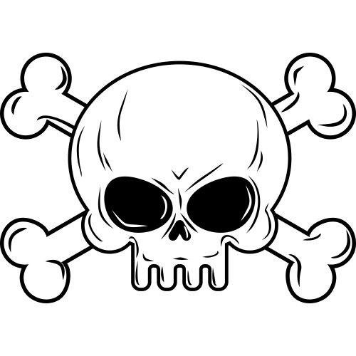 Autocollant Tête De Mort Simple