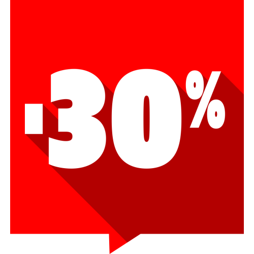 Autocollant Soldes -30% Carré Rouge 1