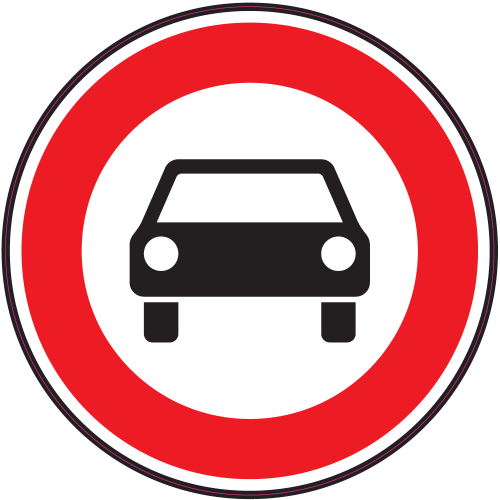 Autocollant Panneau Interdiction Aux Voitures