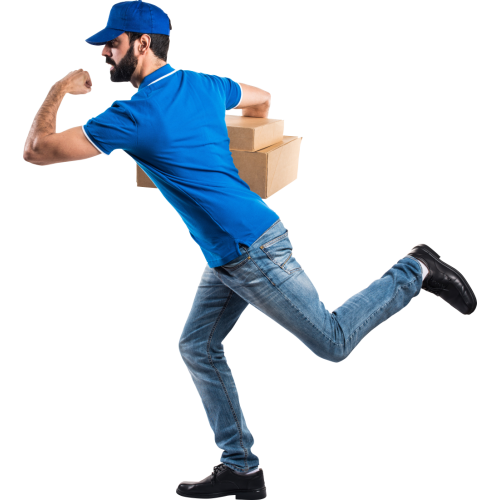 Autocollant Personne Livreur Cartons Course