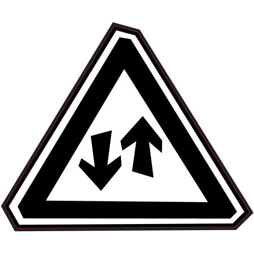 Autocollant Panneau Bomb Danger Circulation Double Sens