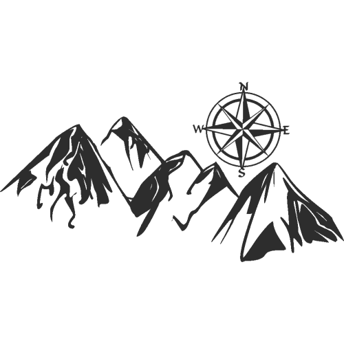 Sticker Montagne Boussole 1