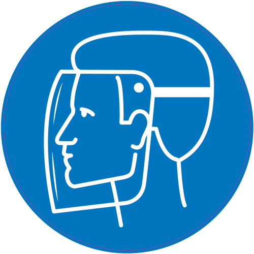 Autocollant Panneau Obligation Porter Visière De Sécurité