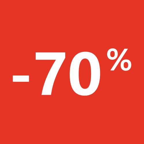 Autocollant Soldes 70% Carré Rouge