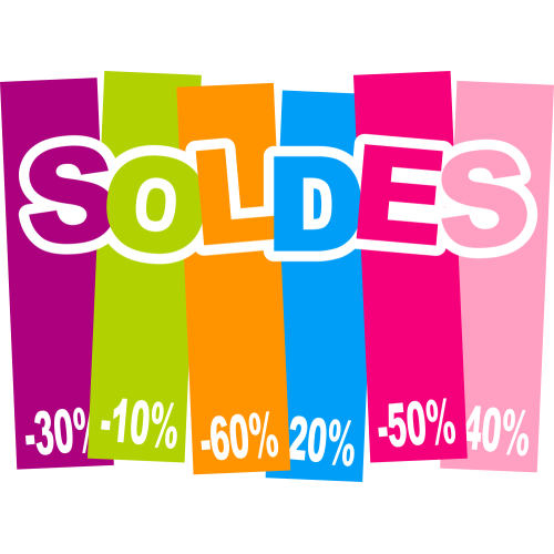 Autocollant Soldes Couleurs Bandes 2