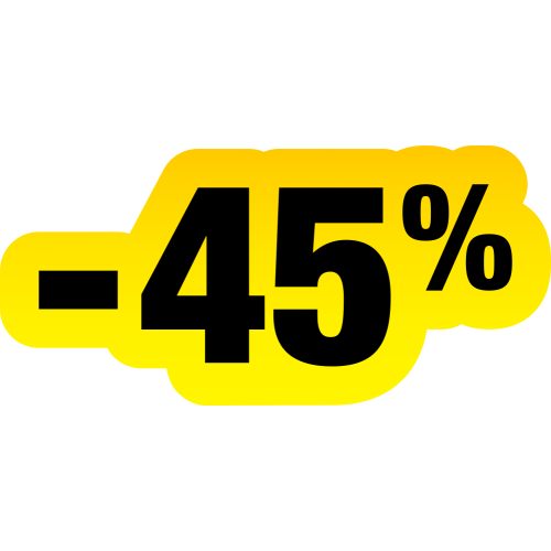 Autocollant Soldes Jaunes Et Noir -45%