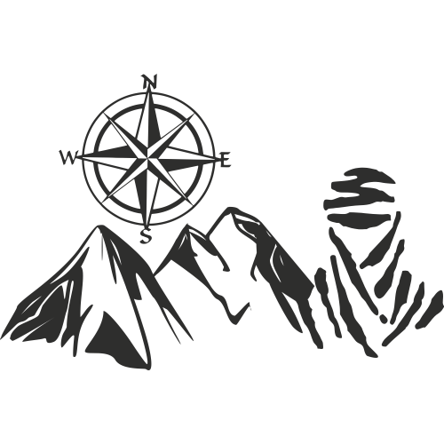 Sticker Montagne Touareg Boussole