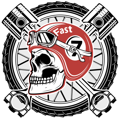 Autocollant Tête De Mort Racing