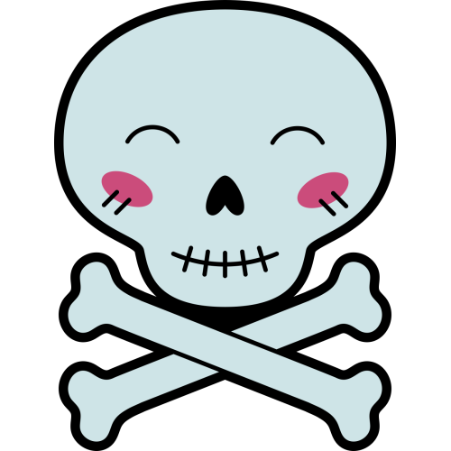 Autocollant Tête De Mort Mignonne Bleu