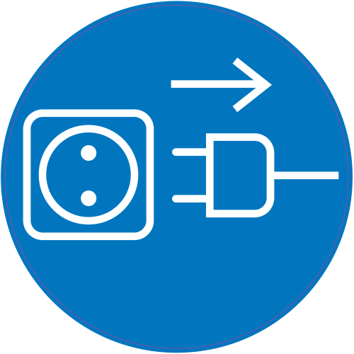 Autocollant Panneau Obligation Débrancher Prise électrique