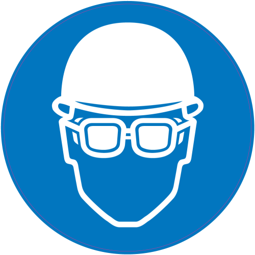Autocollant Panneau Obligation Porter Casque Et Lunettes De Sécurité