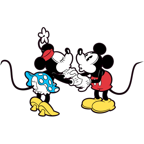 Autocollant Mickey Et Minnie Original