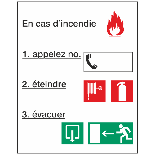 Autocollant Consigne de Sécurité Incendie
