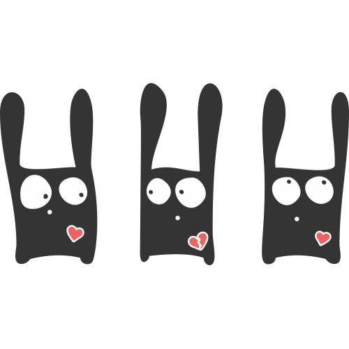 Autocollant Bd 17 Lapin Coeur