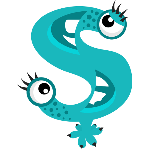 Autocollant Alphabet Enfant Monstre S