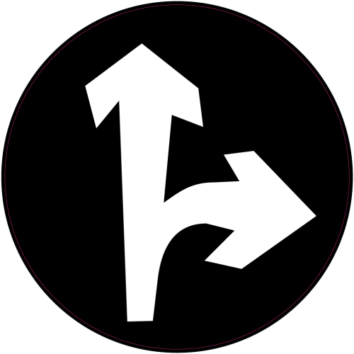 Autocollant Panneau Bomb Obligation Tout Droit Ou à Droite