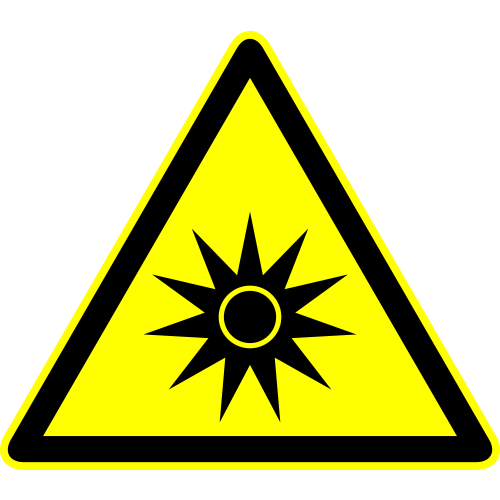 Autocollant Panneau Danger Rayonnement Optique