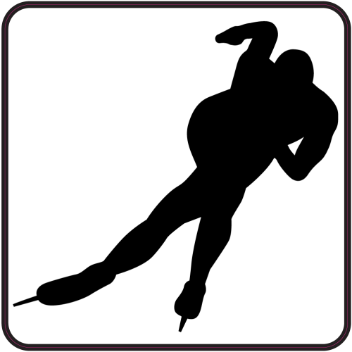 Autocollant Course Patin Sur Glace B