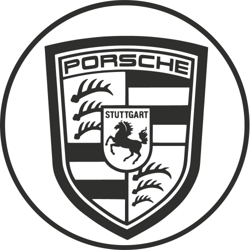 Sticker Porsche Fond Blanc