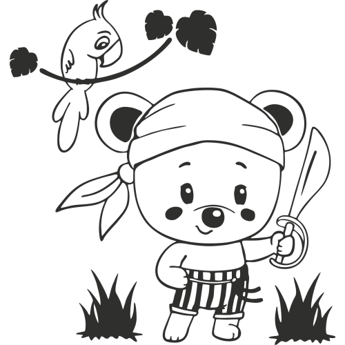 Sticker Ourson Pirate