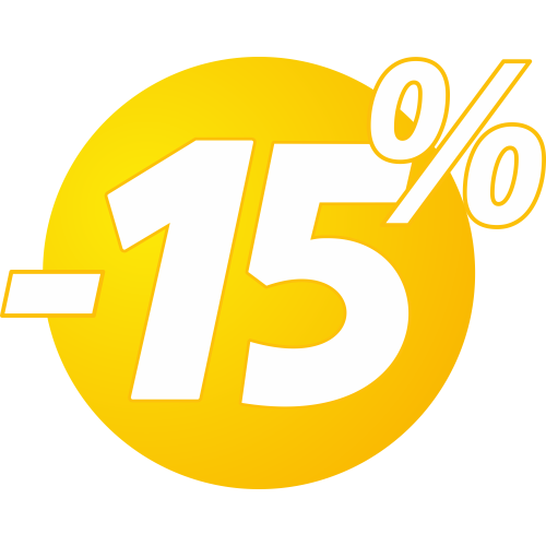 Autocollant Soldes 15% Bulles Jaunes