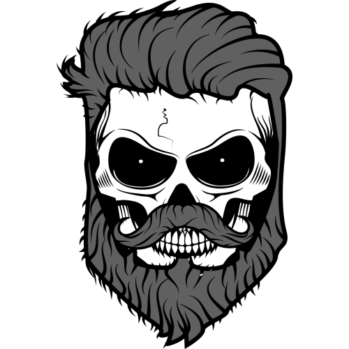 Autocollant Tête De Mort Hipster