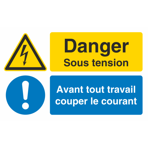 Autocollant Obligation Danger Sous Tension Couper Courant