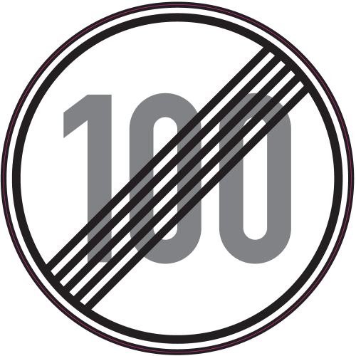 Autocollant Pannepanneau Indication Fin Limitation Vitesse 100km/h