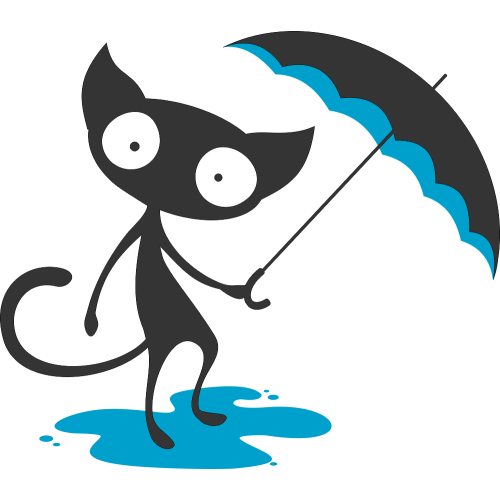 Autocollant Bd 24 Chat Parapluie