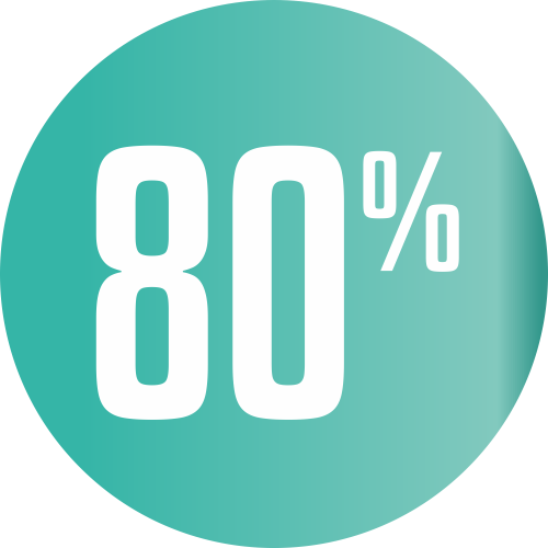 Autocollant Soldes 80% Cercle Bleu