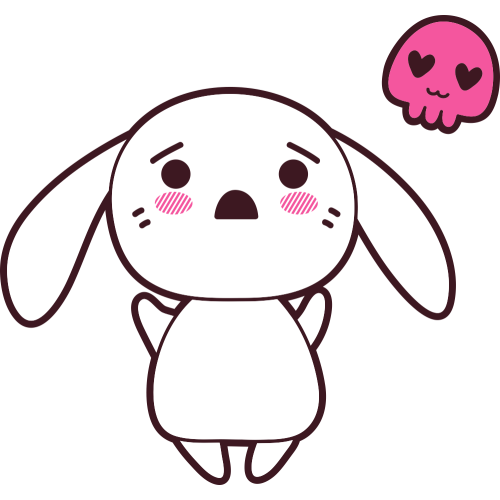 Autocollant Lapin Kawai Manga Tête De Mort