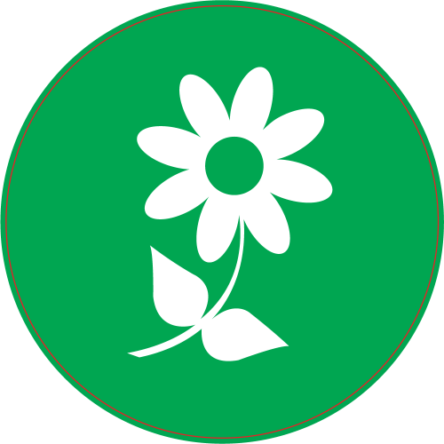 Autocollant Panneau Vert Fleur
