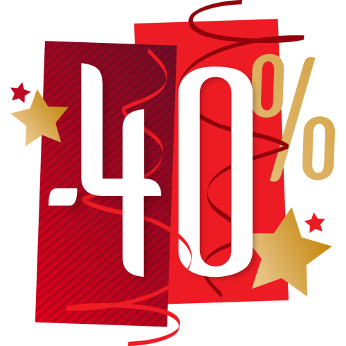 Autocollant Soldes Fêtes -40%
