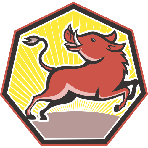 Autocollant Sanglier Course